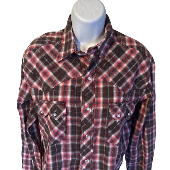 Wrangler western fashion snap front plaid blouse size M - Picture 7 of 7
